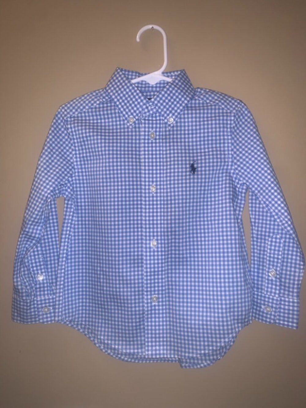 NWOT Polo Ralph Lauren Blue and White Button Down Shirt